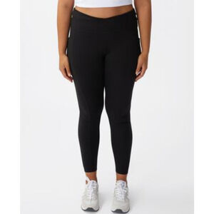 Cotton On Trendy Cross Over Full Length Tight Pants Black Plus Size 16 0755